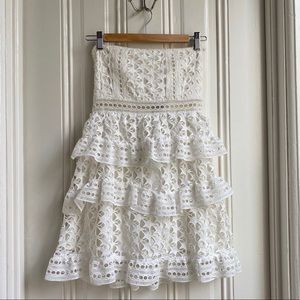 RoseLANi White Strapless Tiered Dress
